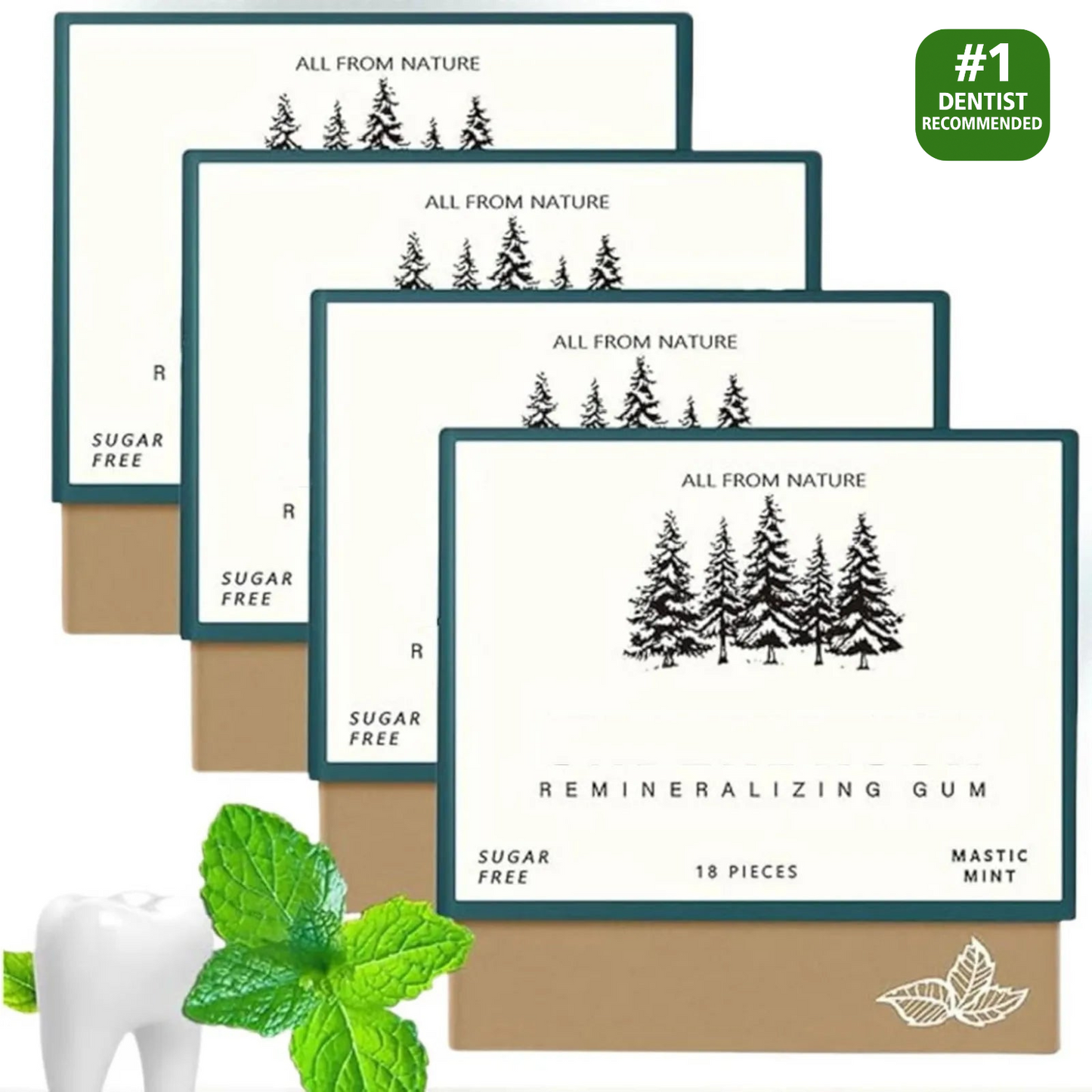 Remineralizing Chewing Gum – Mastic Mint | Nano-Hydroxyapatite, Sugar-Free