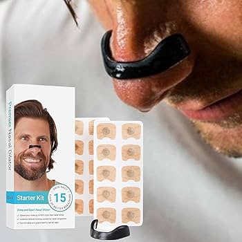 Intake Breathing Nasal Strip Starter Kit (15 Count, Black) - Boost Oxygen Intake, Reduce Snoring, Improve Sleep